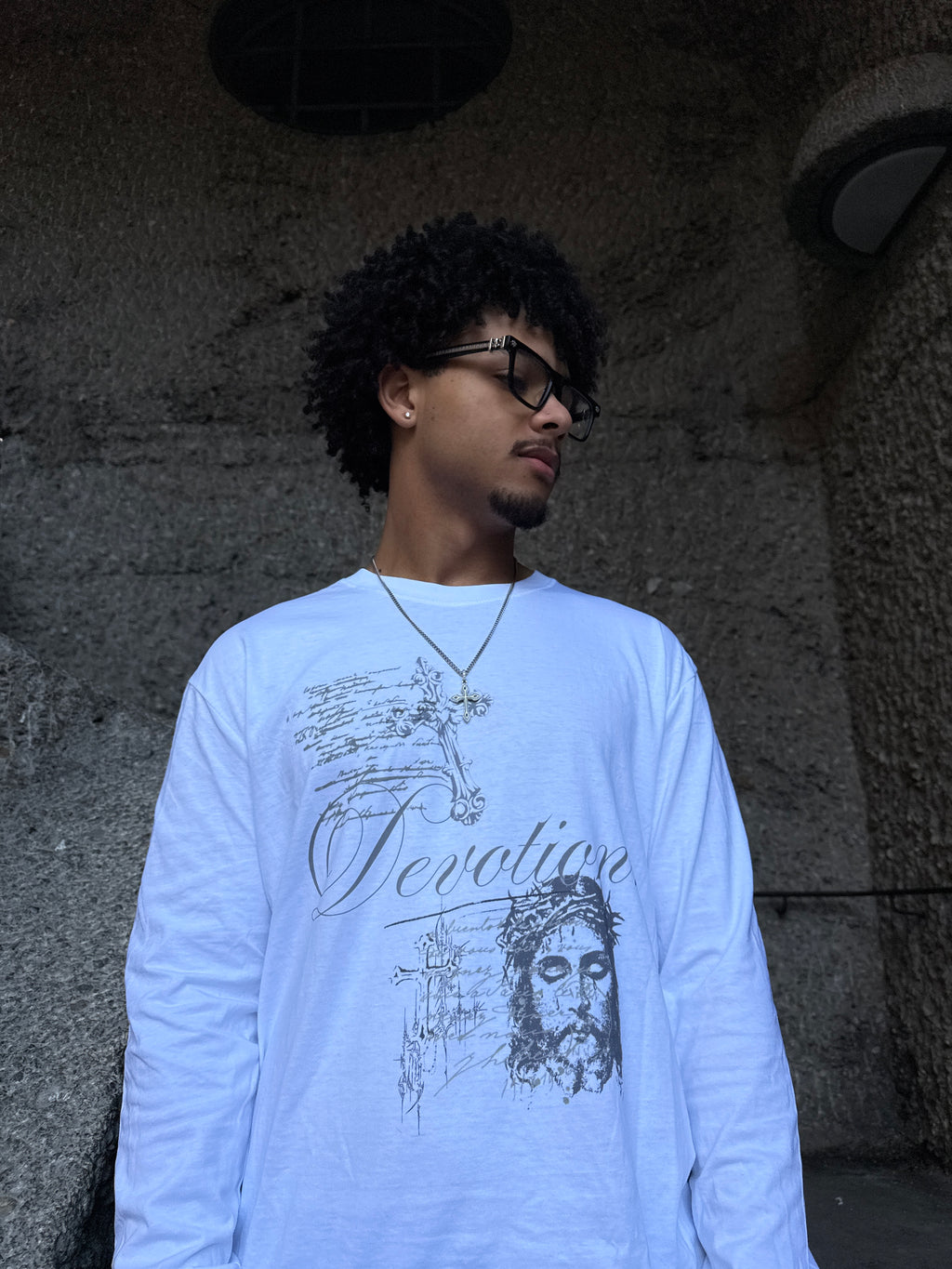 DEVOTION Longsleeve Unisex white/khaki