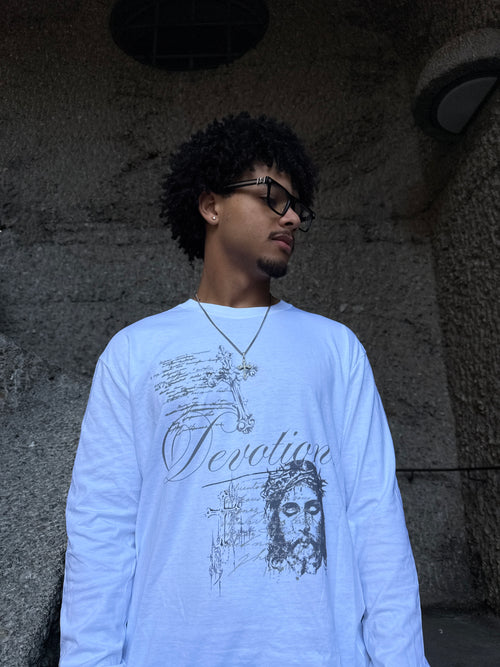 DEVOTION Longsleeve Unisex white/khaki
