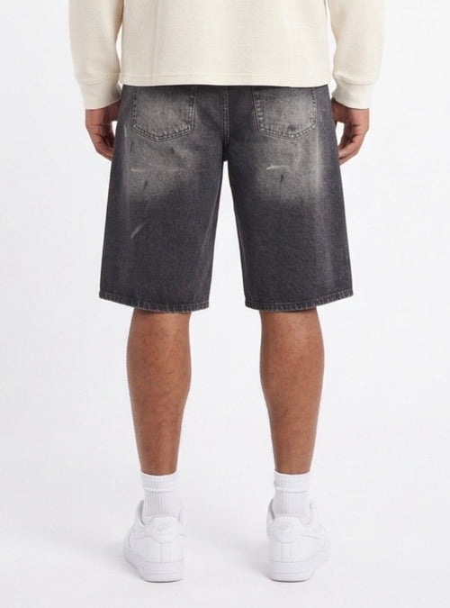 Men’s Vintage Wash Wide Leg Denim Shorts