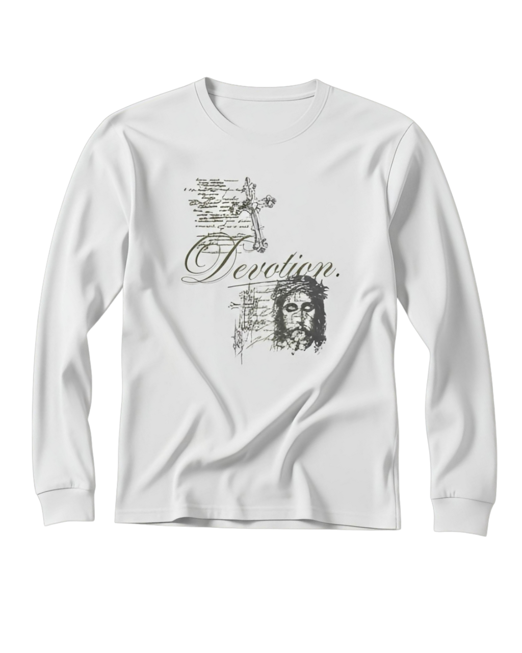 DEVOTION Longsleeve Unisex white/khaki