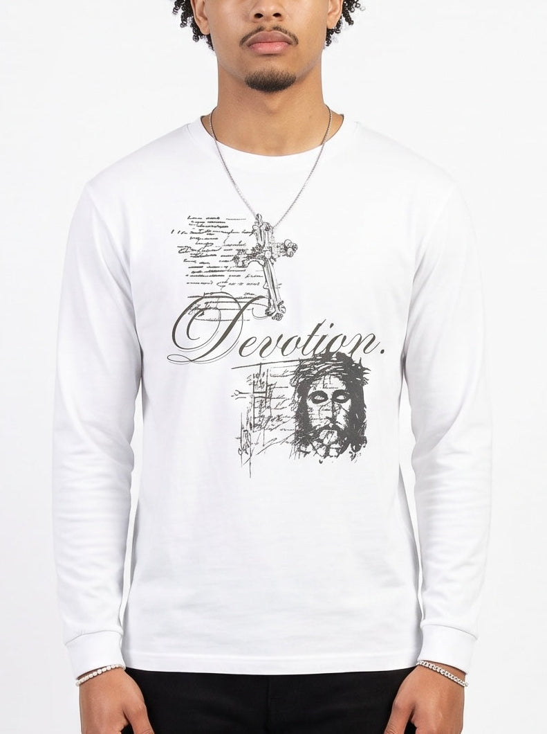 DEVOTION Longsleeve Unisex white/khaki